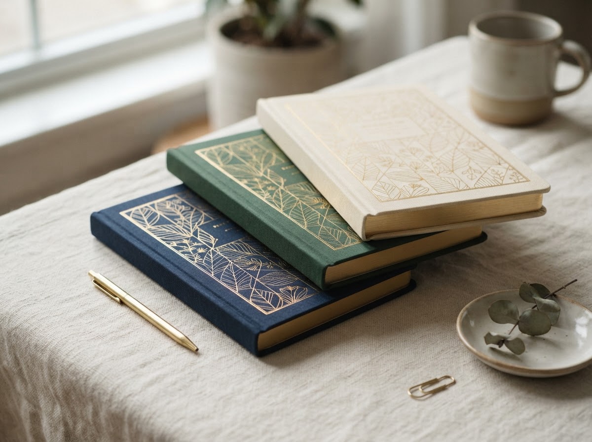 The Legacy Journal photographed on linen